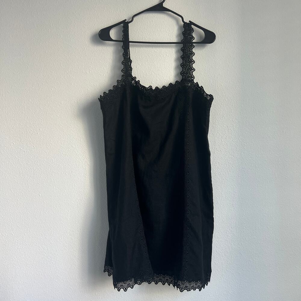 J. Crew Black Lace-Trim Mini Dress - Picture 1 of 11
